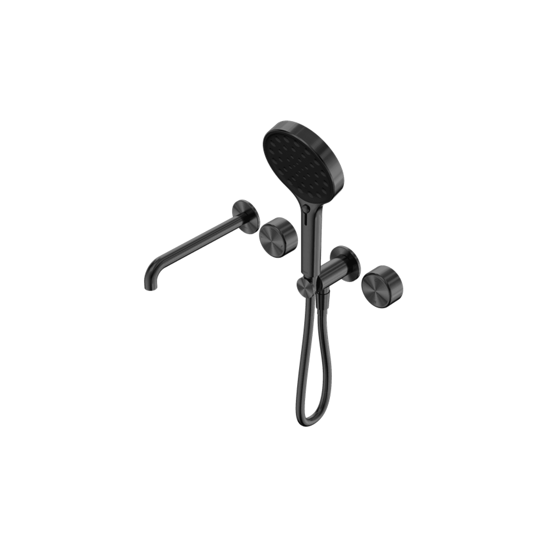 Serenity Shower System Spout Metal Handle And Serenity Hand Shower Gun Metal
