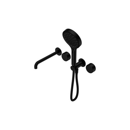 Serenity Shower System Spout Metal Handle And Serenity Hand Shower Matte Black