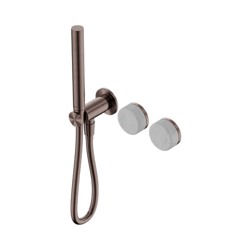 Serenity Shower System Carrara Handle And Slim Shower Brushed Bronze