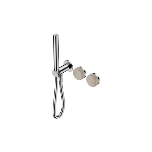 Serenity Shower System Rome Travertine Handle And Slim Shower Chrome