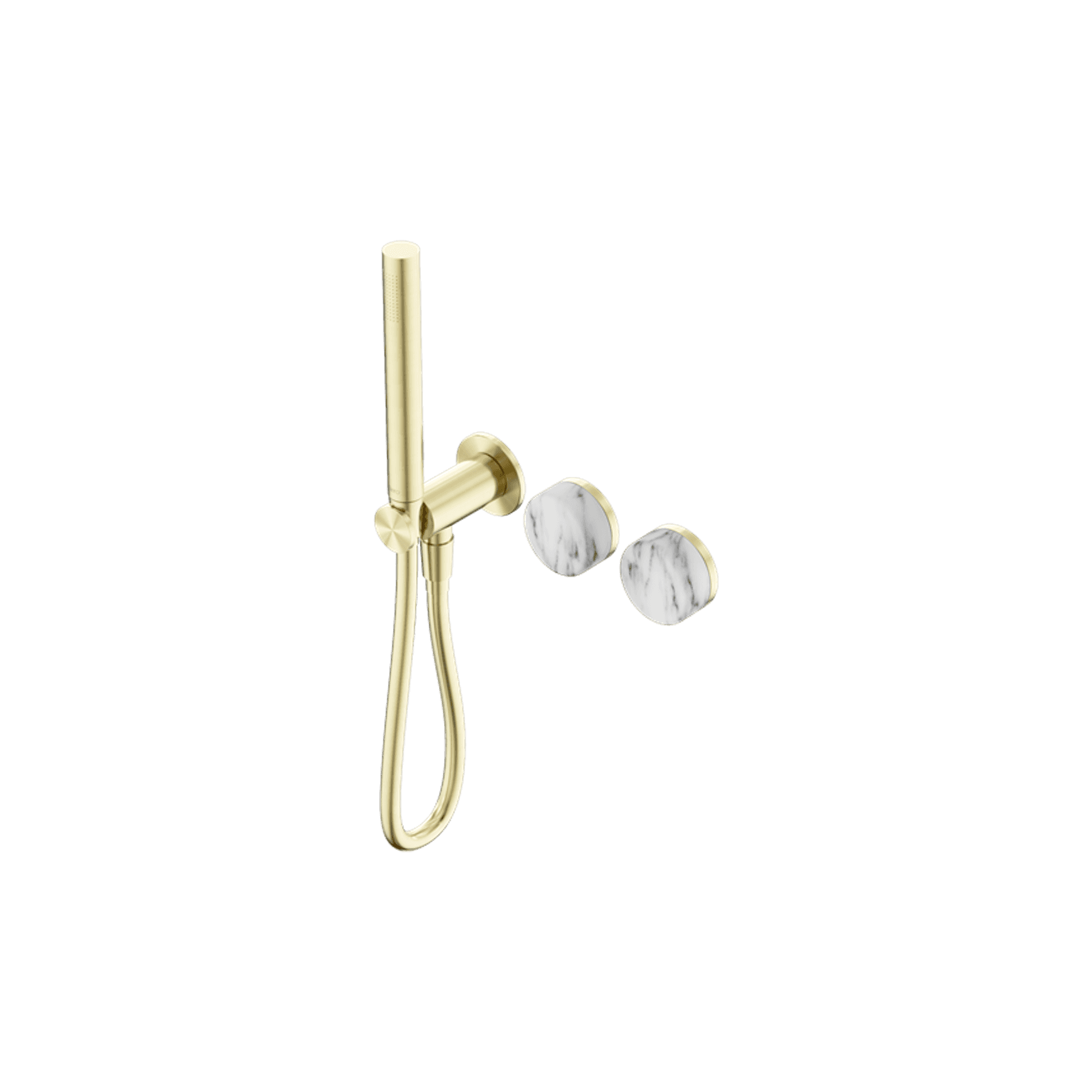 Serenity Shower System Arabescato Corchia Handle And Slim Shower Brushed Gold
