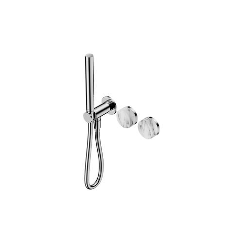 Serenity Shower System Arabescato Corchia Handle And Slim Shower Chrome