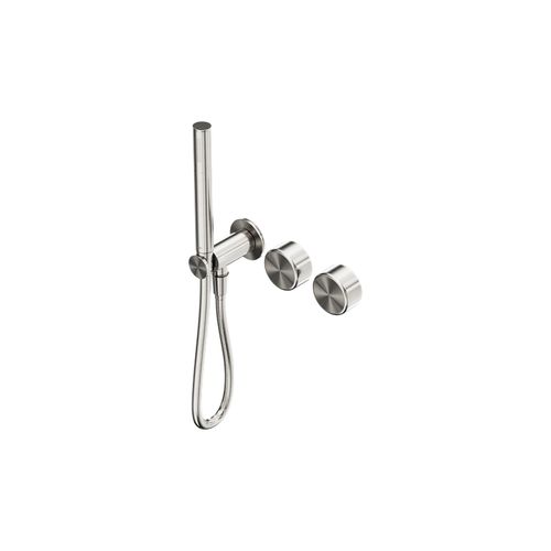 Serenity Shower System Metal Handle And Slim Shower Brushed Nickel