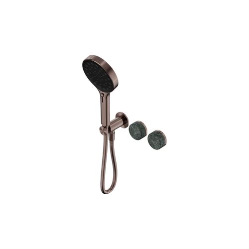 Serenity Shower System Verde Alpi Handle And Serenity Hand Shower Brushed Bronze