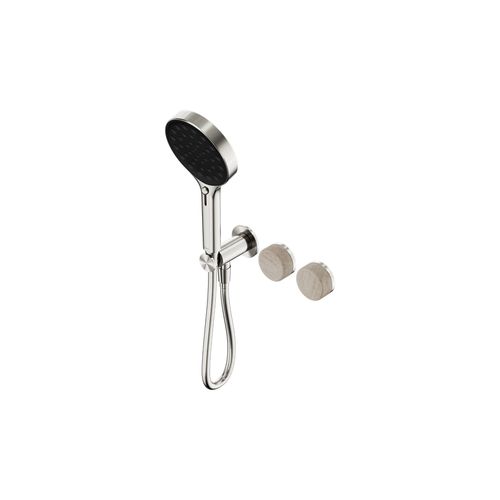 Serenity Shower System Rome Travertine Handle And Serenity Hand Shower Brushed Nickel