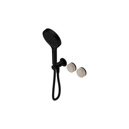 Serenity Shower System Rome Travertine Handle And Serenity Hand Shower Matte Black