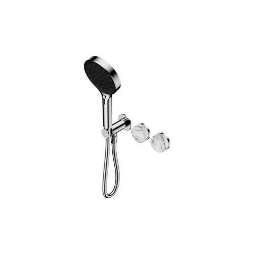 Serenity Shower System Arabescato Corchia Handle And Serenity Hand Shower Chrome