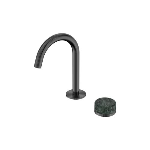 Serenity Basin Mixer Arc Spout Verde Alpi Handle Gun Metal