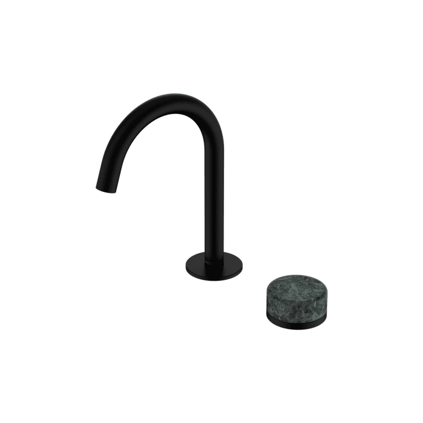 Serenity Basin Mixer Arc Spout Verde Alpi Handle Matte Black
