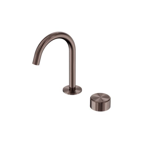 Serenity Basin Mixer Arc Spout Metal Handle Brushed Bronze