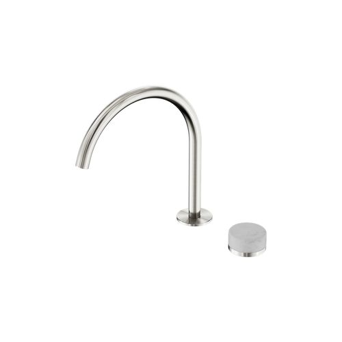 Serenity Bath/Kitchen Mixer Arc Spout Carrara Handle Brushed Nickel