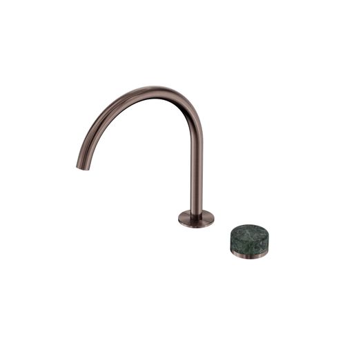 Serenity Bath/Kitchen Mixer Arc Spout Verde Alpi Handle Brushed Bronze