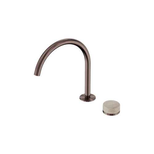 Serenity Bath/Kitchen Mixer Arc Spout Rome Travertine Handle Brushed Bronze