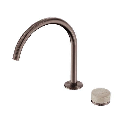 Serenity Bath/Kitchen Mixer Arc Spout Rome Travertine Handle Brushed Bronze