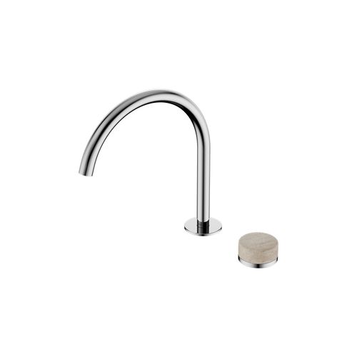 Serenity Bath/Kitchen Mixer Arc Spout Rome Travertine Handle Chrome