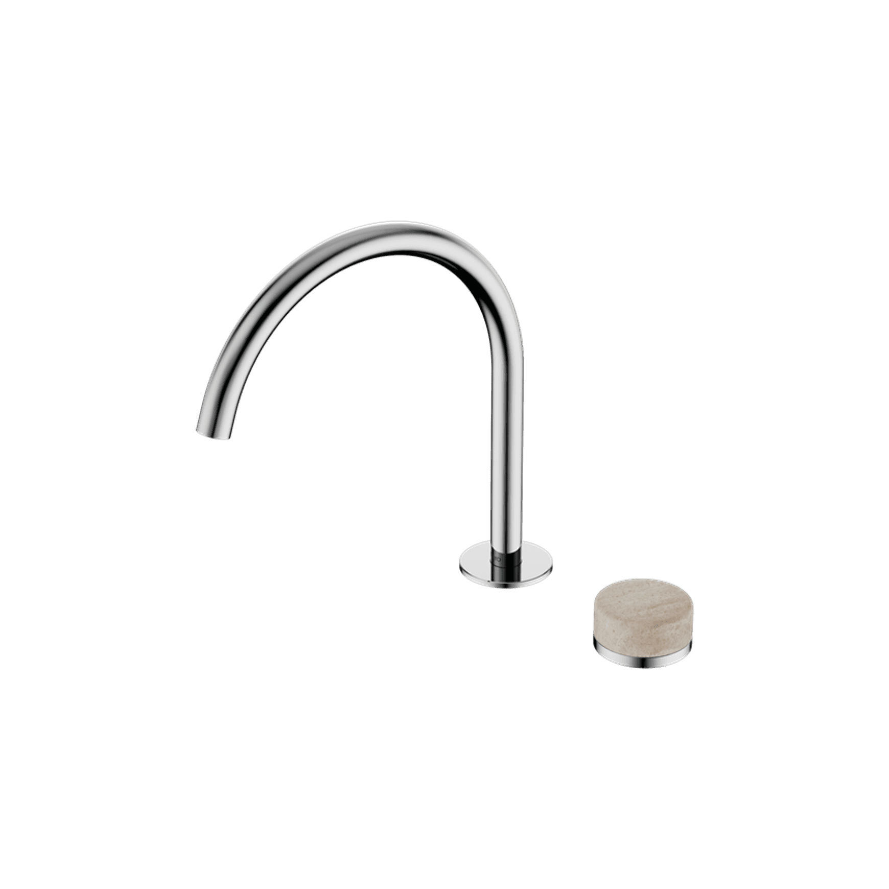 Serenity Bath/Kitchen Mixer Arc Spout Rome Travertine Handle Chrome
