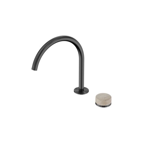 Serenity Bath/Kitchen Mixer Arc Spout Rome Travertine Handle Gun Metal