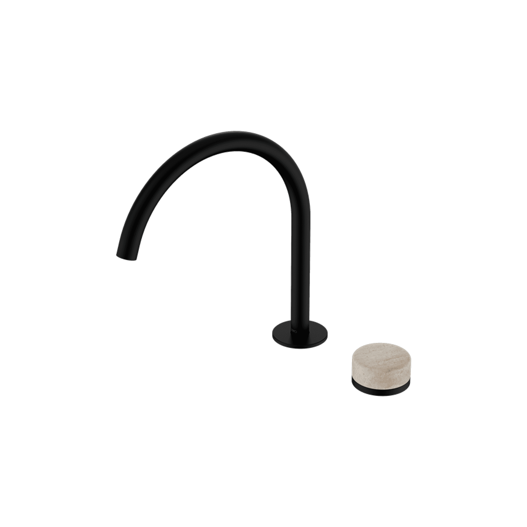 Serenity Bath/Kitchen Mixer Arc Spout Rome Travertine Handle Matte Black