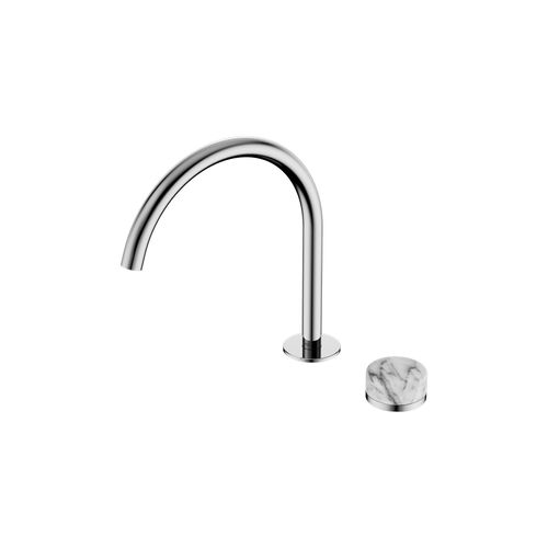 Serenity Bath/Kitchen Mixer Arc Spout Arabescato Corchia Handle Chrome