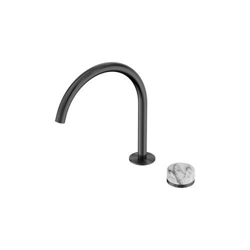 Serenity Bath/Kitchen Mixer Arc Spout Arabescato Corchia Handle Gun Metal