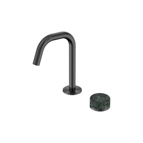 Serenity Basin Mixer Edge Spout Verde Alpi Handle Gun Metal