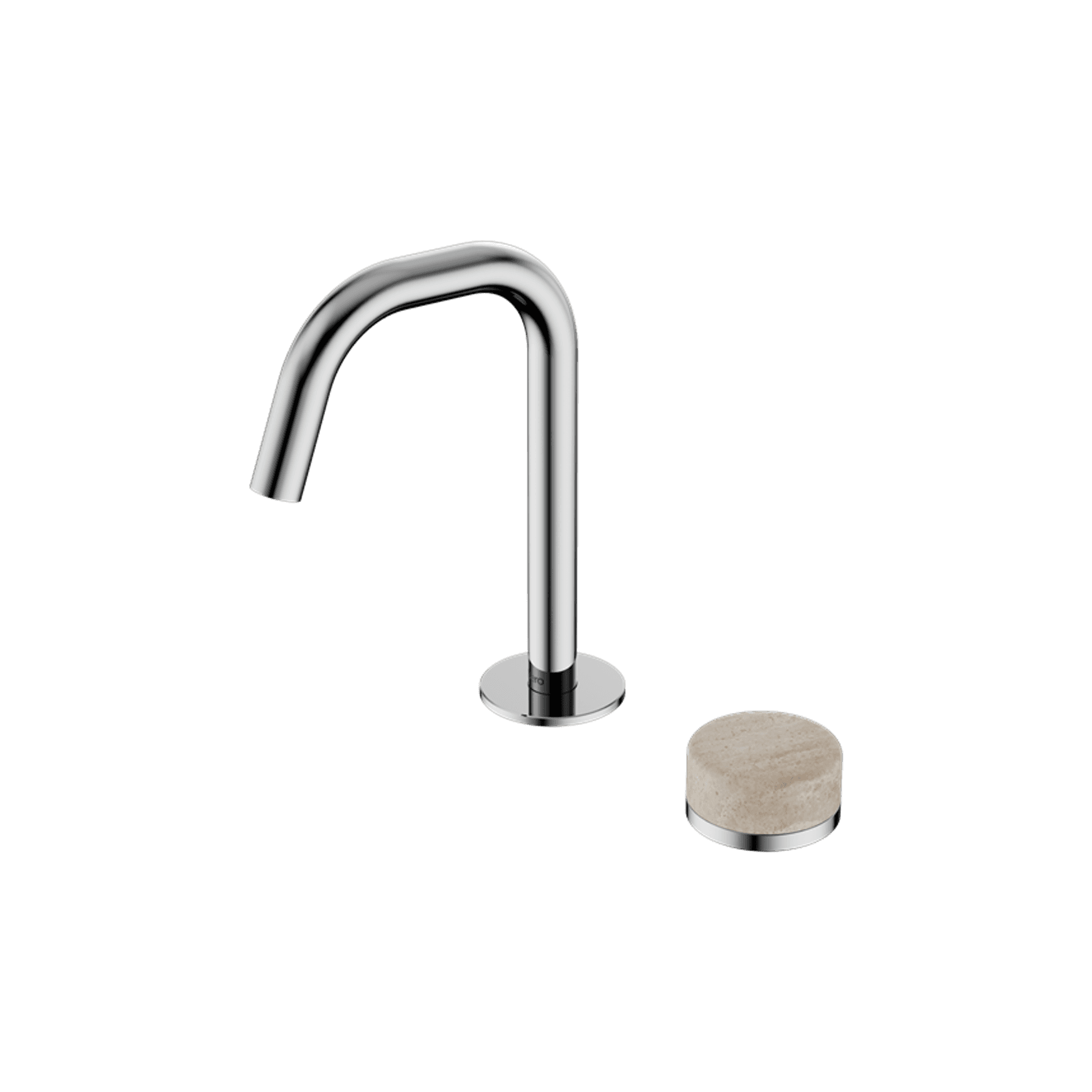 Serenity Basin Mixer Edge Spout Rome Travertine Handle Chrome