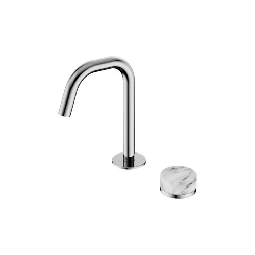 Serenity Basin Mixer Edge Spout Arabescato Corchia Handle Chrome