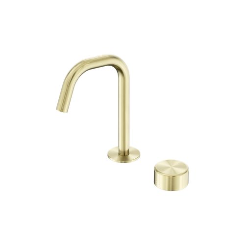 Serenity Basin Mixer Edge Spout Metal Handle Brushed Gold