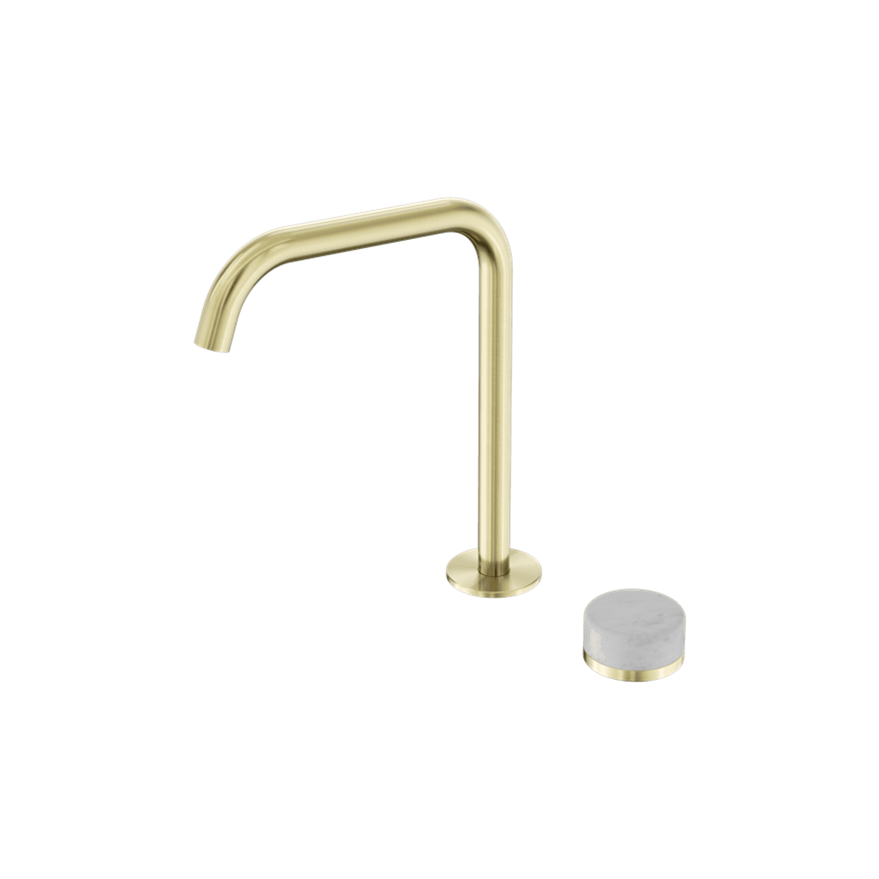 Serenity Bath/Kitchen Mixer Edge Spout Carrara Handle Brushed Gold