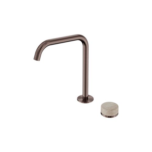 Serenity Bath/Kitchen Mixer Edge Spout Rome Travertine Handle Brushed Bronze