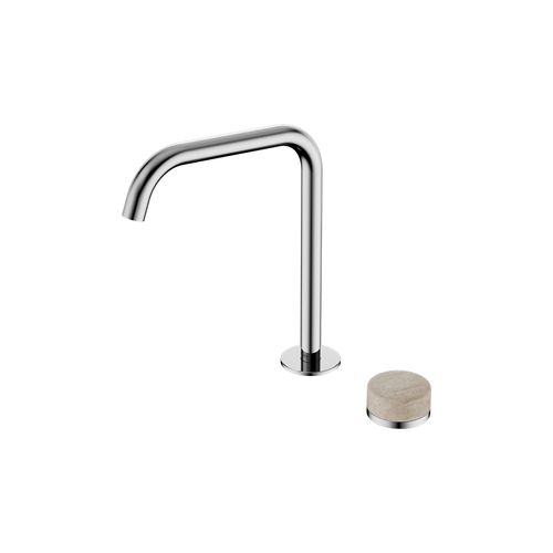 Serenity Bath/Kitchen Mixer Edge Spout Rome Travertine Handle Chrome