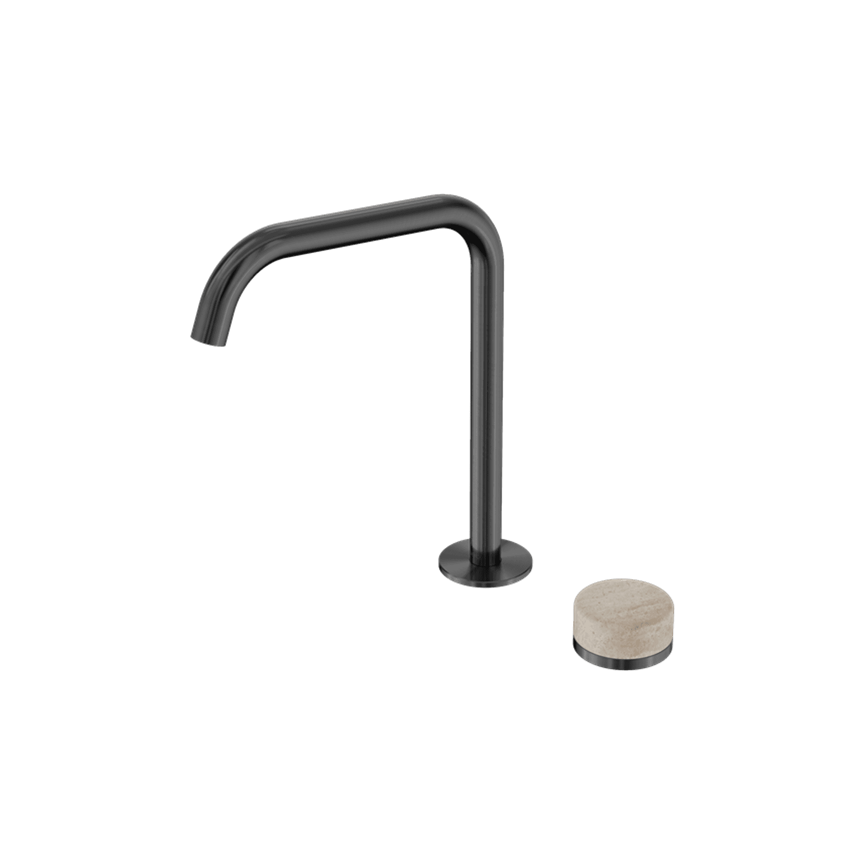 Serenity Bath/Kitchen Mixer Edge Spout Rome Travertine Handle Gun Metal