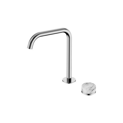 Serenity Bath/Kitchen Mixer Edge Spout Arabescato Corchia Handle Chrome