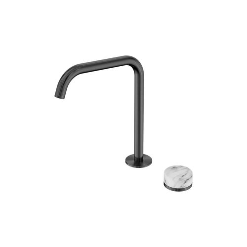 Serenity Bath/Kitchen Mixer Edge Spout Arabescato Corchia Handle Gun Metal