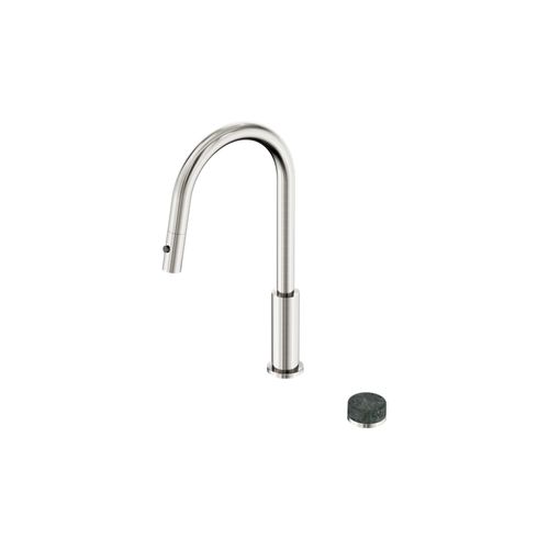 Serenity pull out kitchen Set Verde Alpi Handle Brushed Nickel