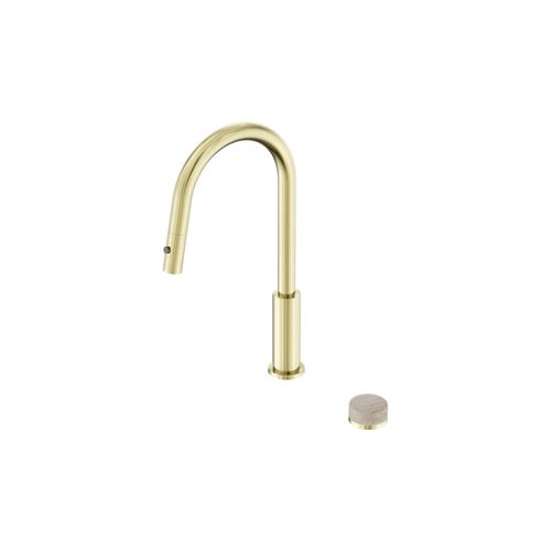 Serenity pull out kitchen Set Rome Travertine Handle Brushed Gold