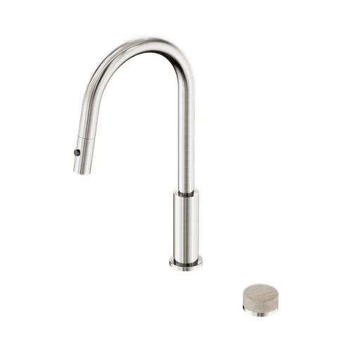 Serenity pull out kitchen Set Rome Travertine Handle Brushed Nickel
