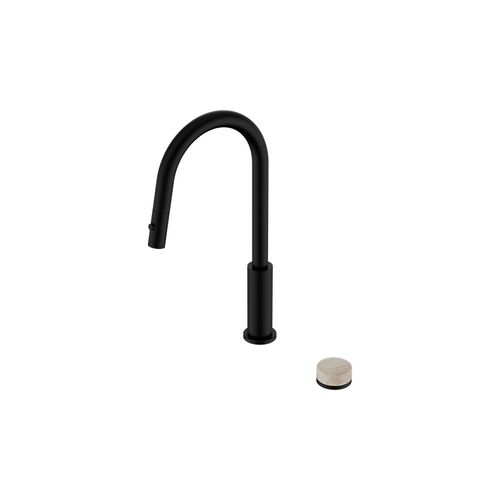 Serenity pull out kitchen Set Rome Travertine Handle Matte Black