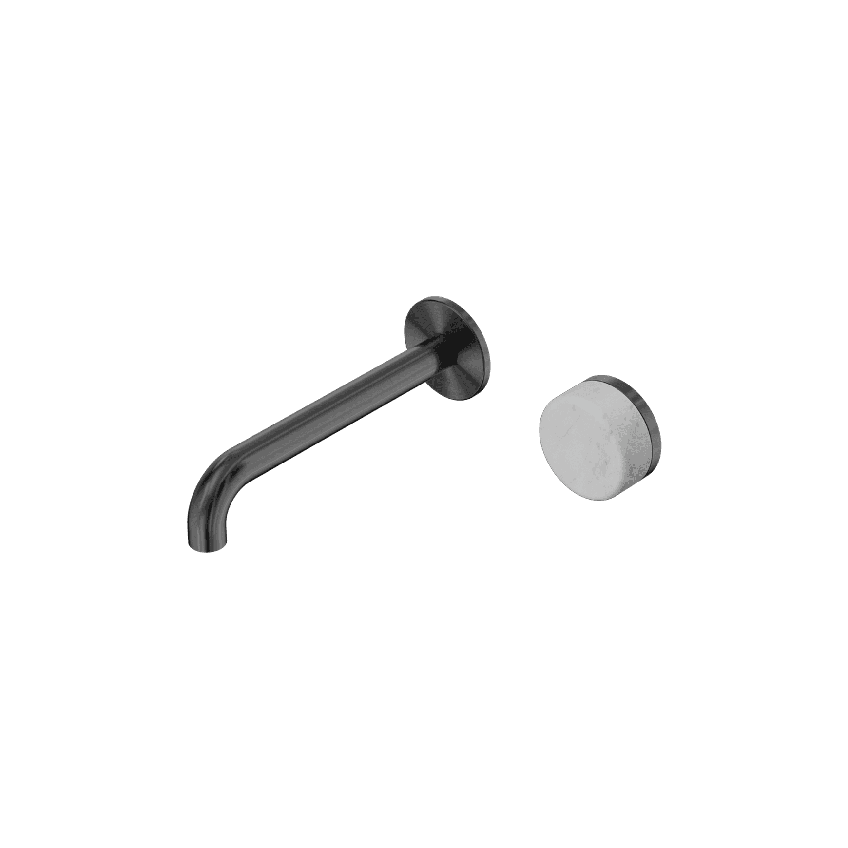 Serenity Wall Basin Mixer 220mm Spout Carrara Handle Gun Metal