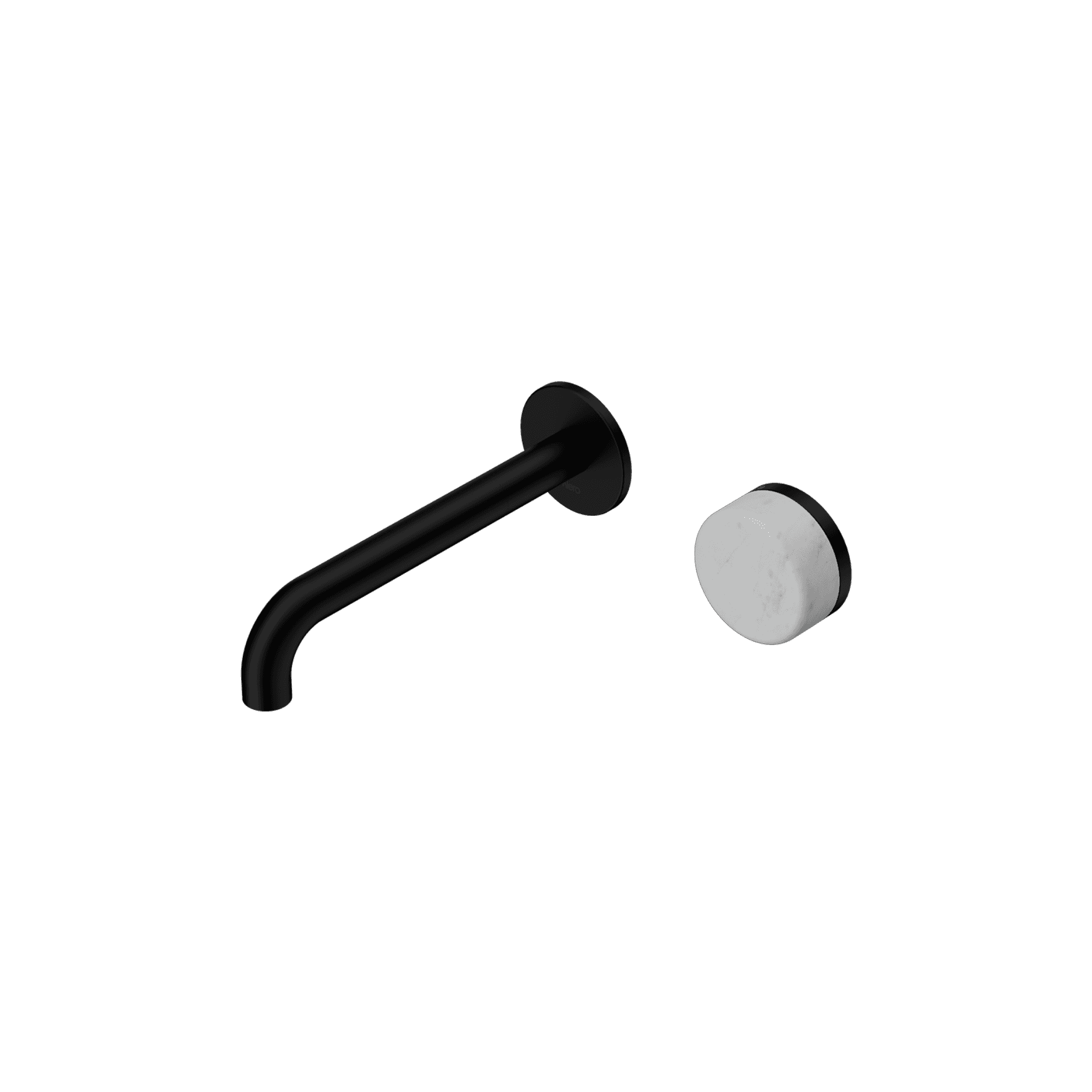 Serenity Wall Basin Mixer 160mm Spout Carrara Handle Brushed Nickel