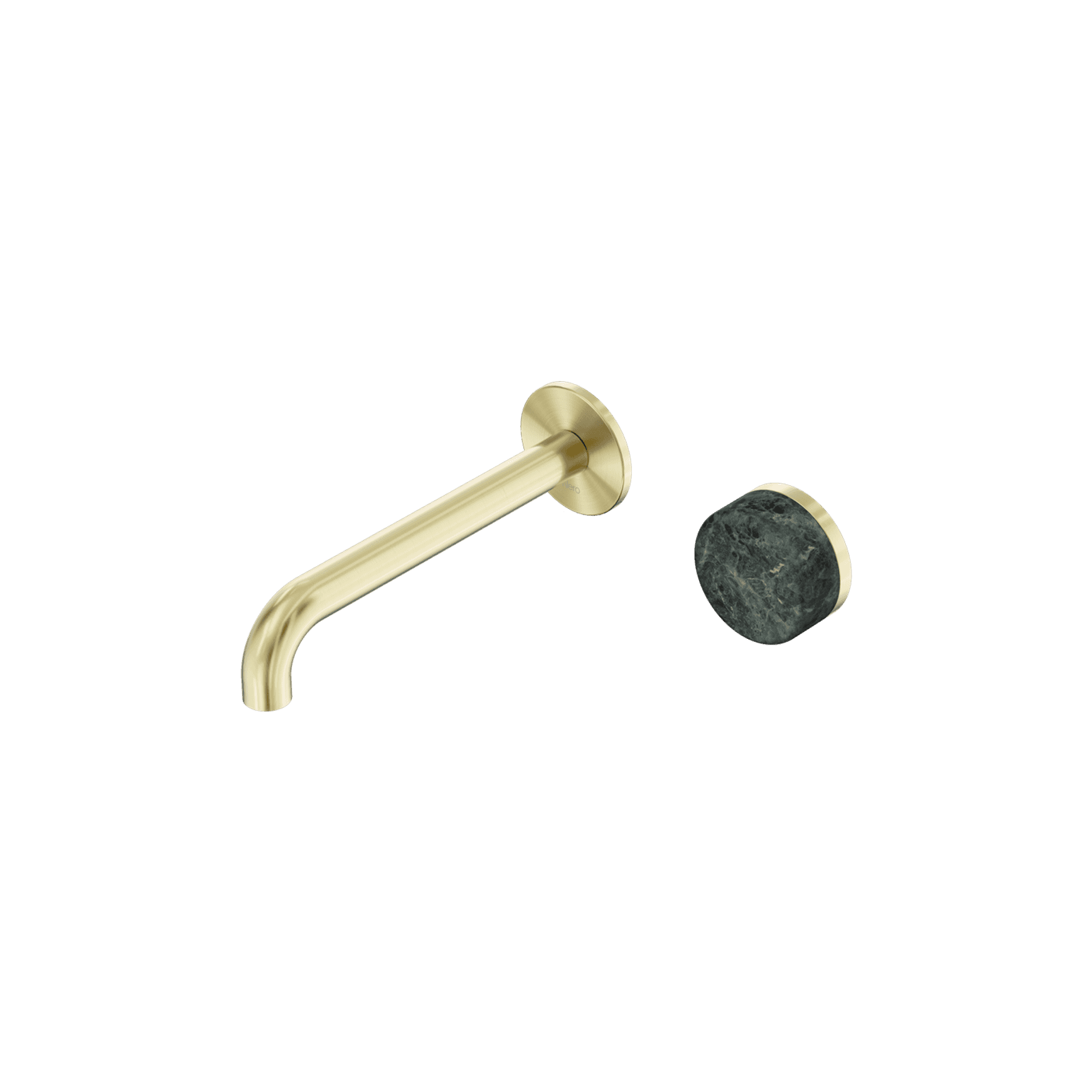 Serenity Wall Basin Mixer 185mm Spout Verde Alpi Handle Brushed Gold