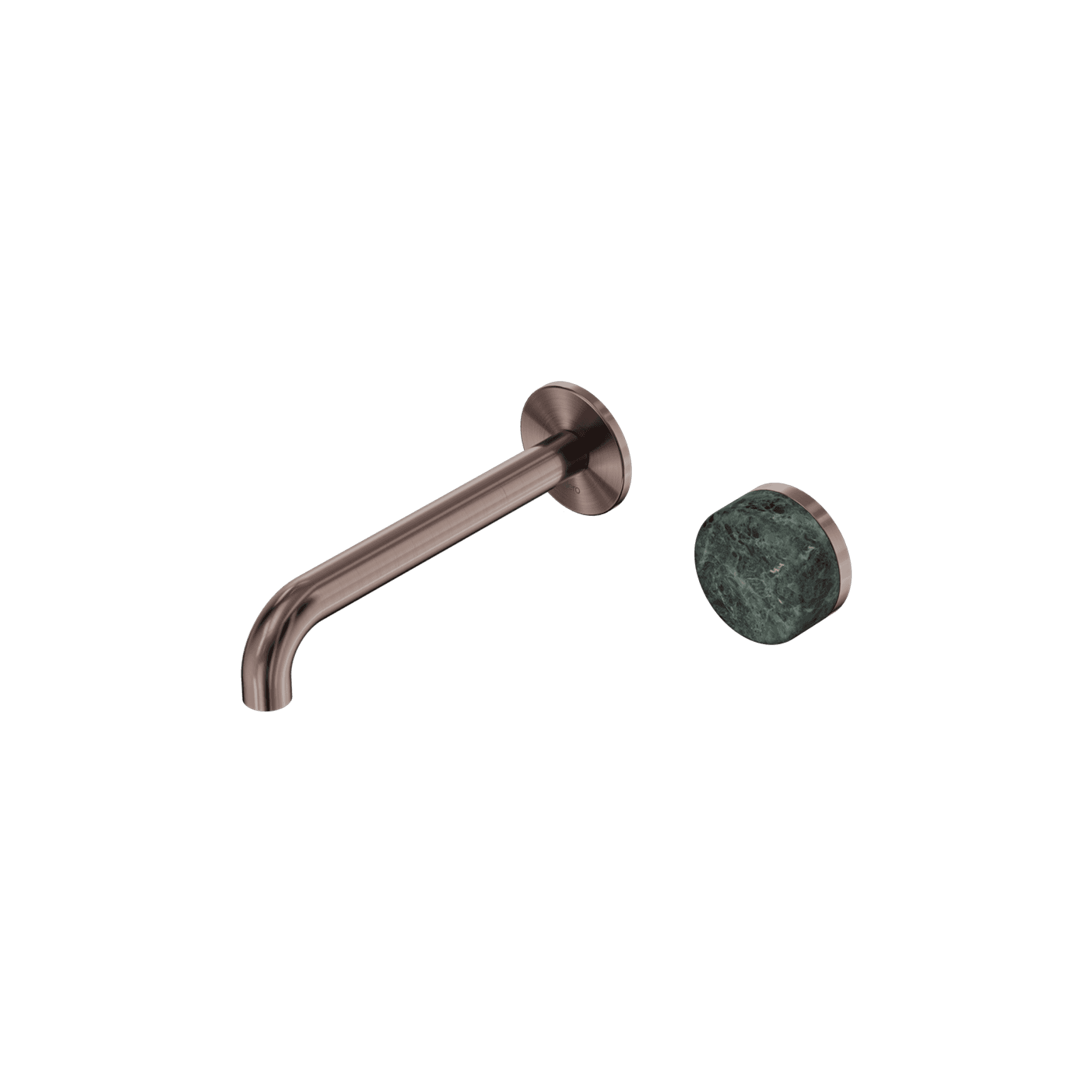 Serenity Wall Basin Mixer 220mm Spout Verde Alpi Handle Brushed Bronze