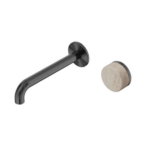 Serenity Wall Basin Mixer 160mm Spout Rome Travertine Handle Gun Metal