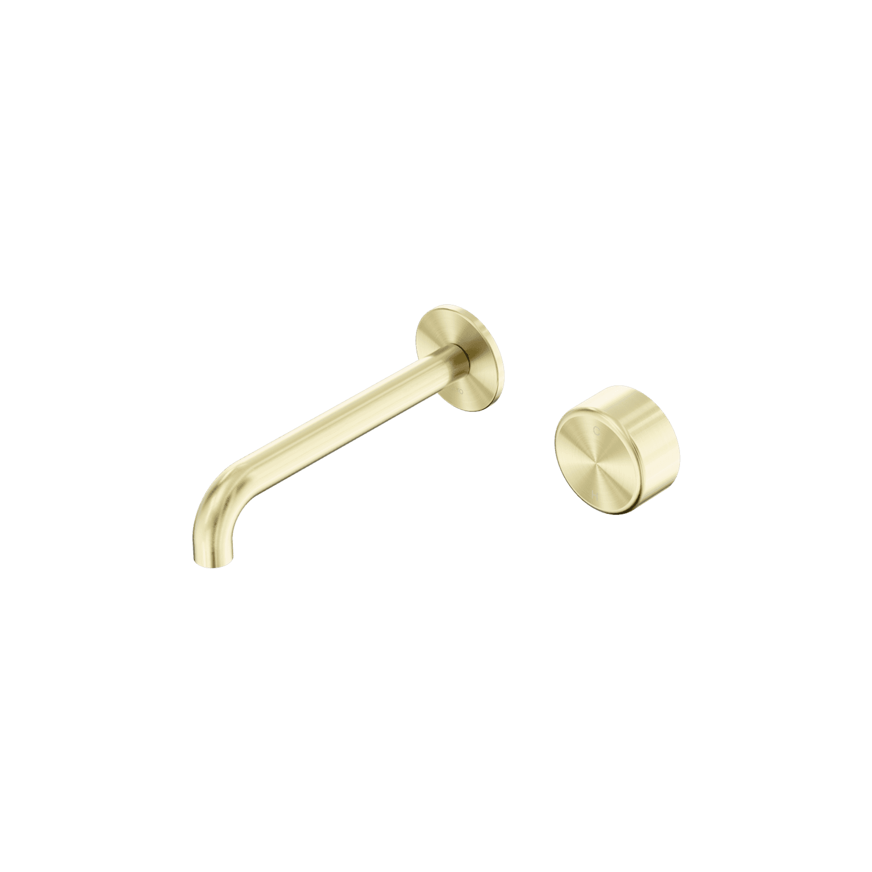 Serenity Wall Basin Mixer 185mm Spout Metal Handle Brushed Gold