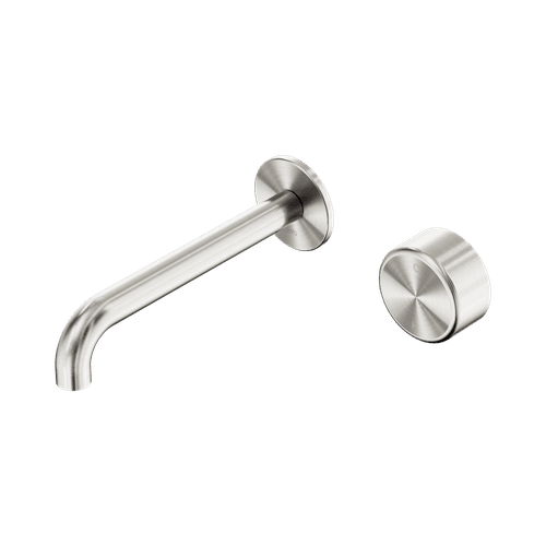Serenity Wall Basin Mixer 220mm Spout Metal Handle Brushed Nickel