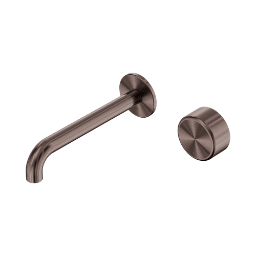 Serenity Wall Basin Mixer 185mm Spout Metal Handle Brushed Bronze