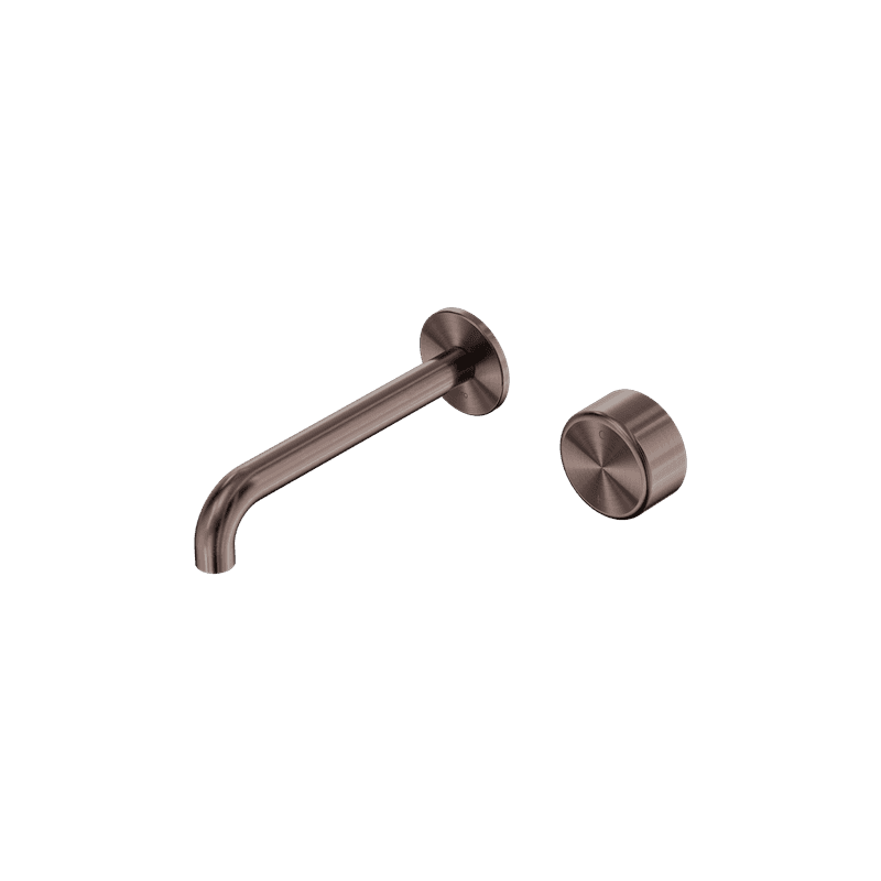 Serenity Wall Basin Mixer 185mm Spout Metal Handle Brushed Bronze