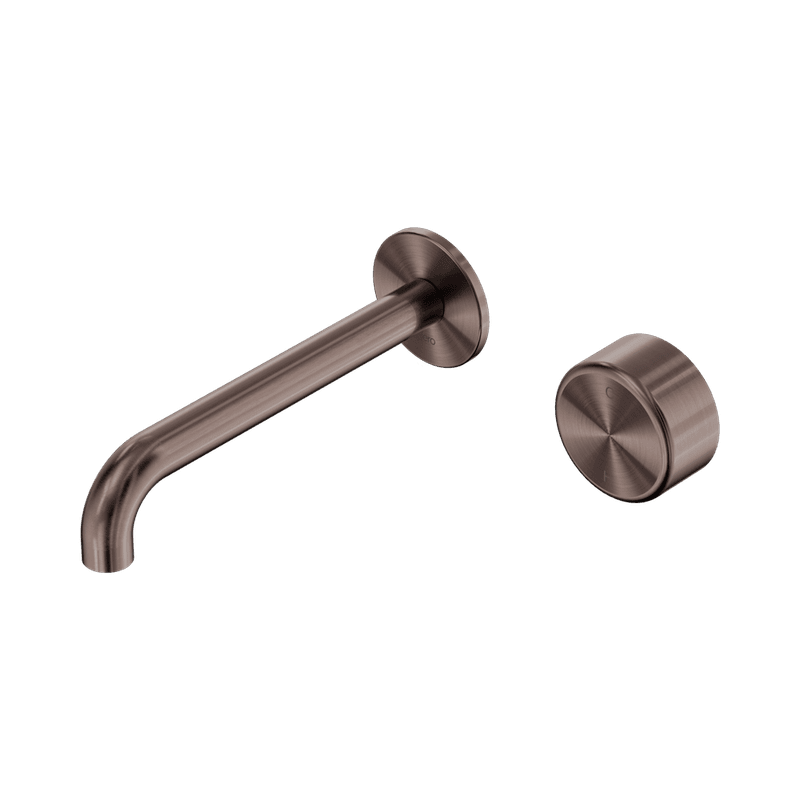 Serenity Wall Basin Mixer 185mm Spout Metal Handle Brushed Bronze
