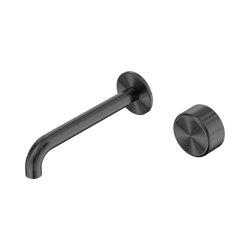Serenity Wall Basin Mixer 220mm Spout Metal Handle Gun Metal