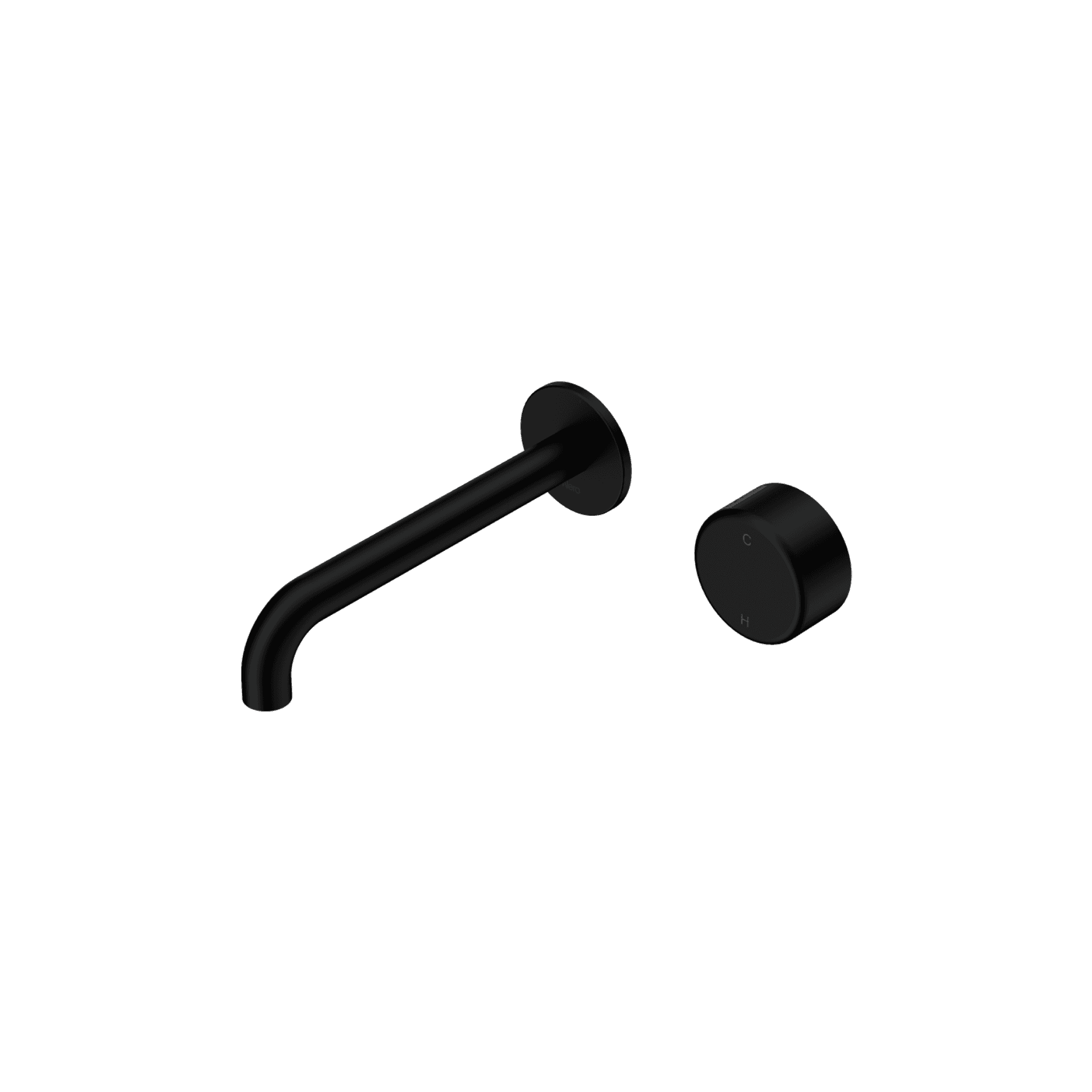 Serenity Wall Basin Mixer 185mm Spout Metal Handle Matte Black